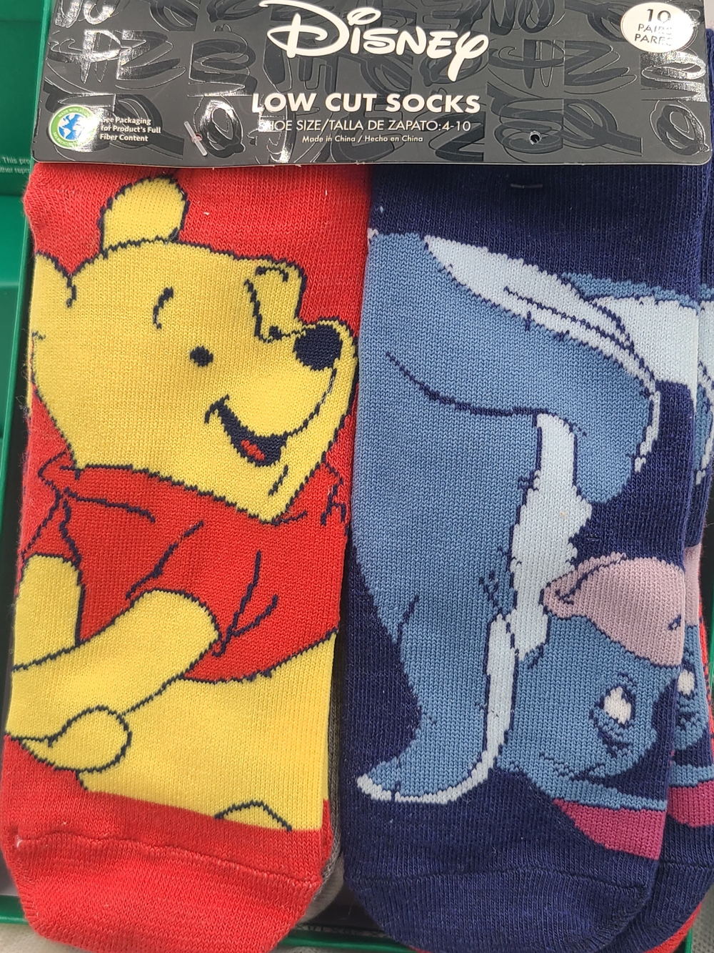 Disney Winnie the Pooh & Eeyore Low Cut Socks - Yellow, Red, Navy, Light Blue